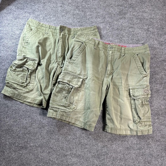UNIONBAY Other - Unionbay Cargo Shorts Mens 36 Green Canvas Relaxed Fit 2 Pair Summer Casual